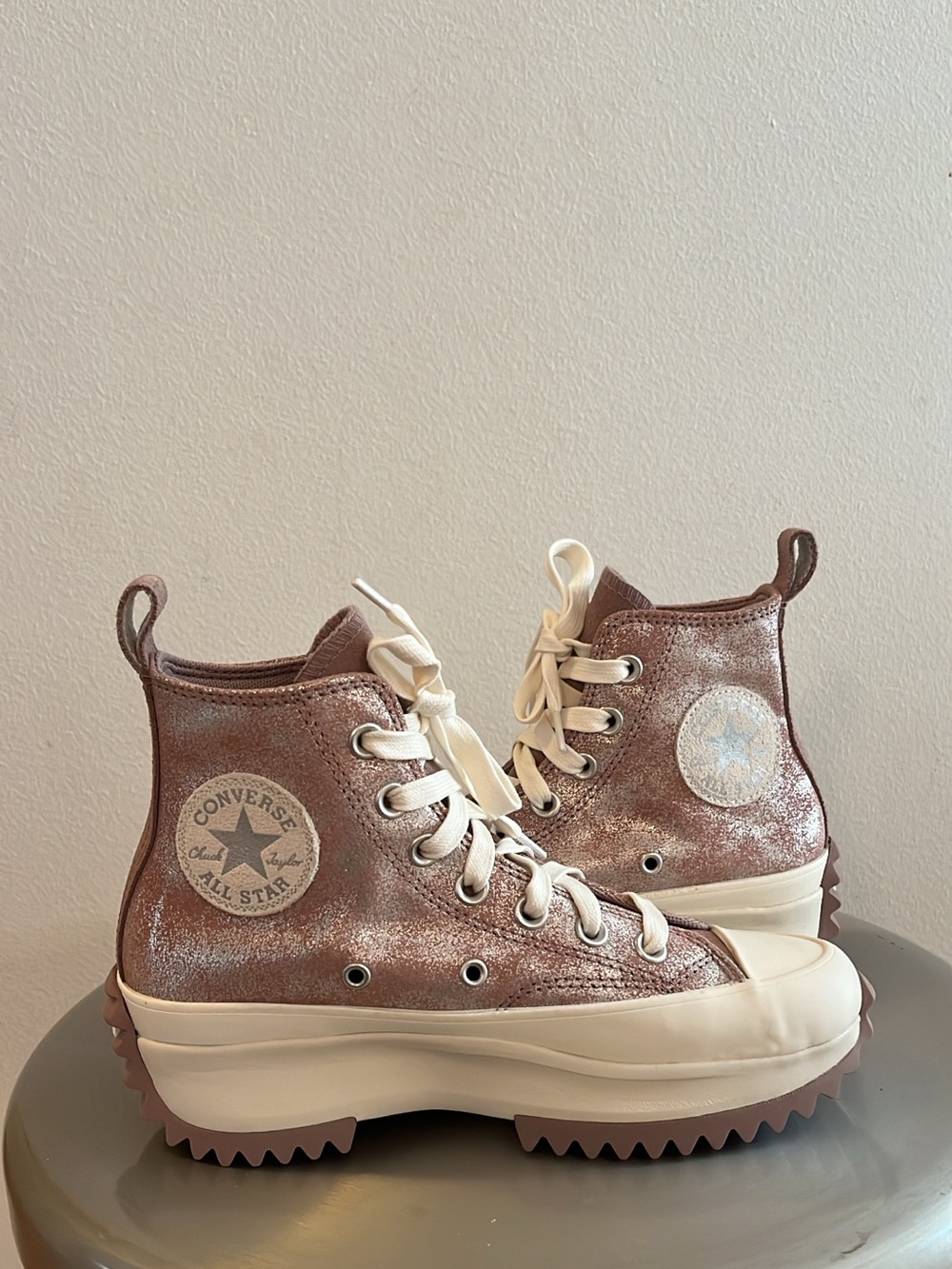 Converse Run Star Hike Metallic Pink Platform Women’s 6 NWOBox